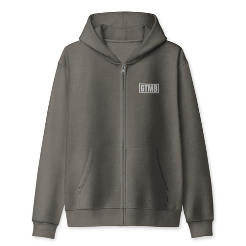 GTMB Embroidered Zip Hoodie in Asphalt