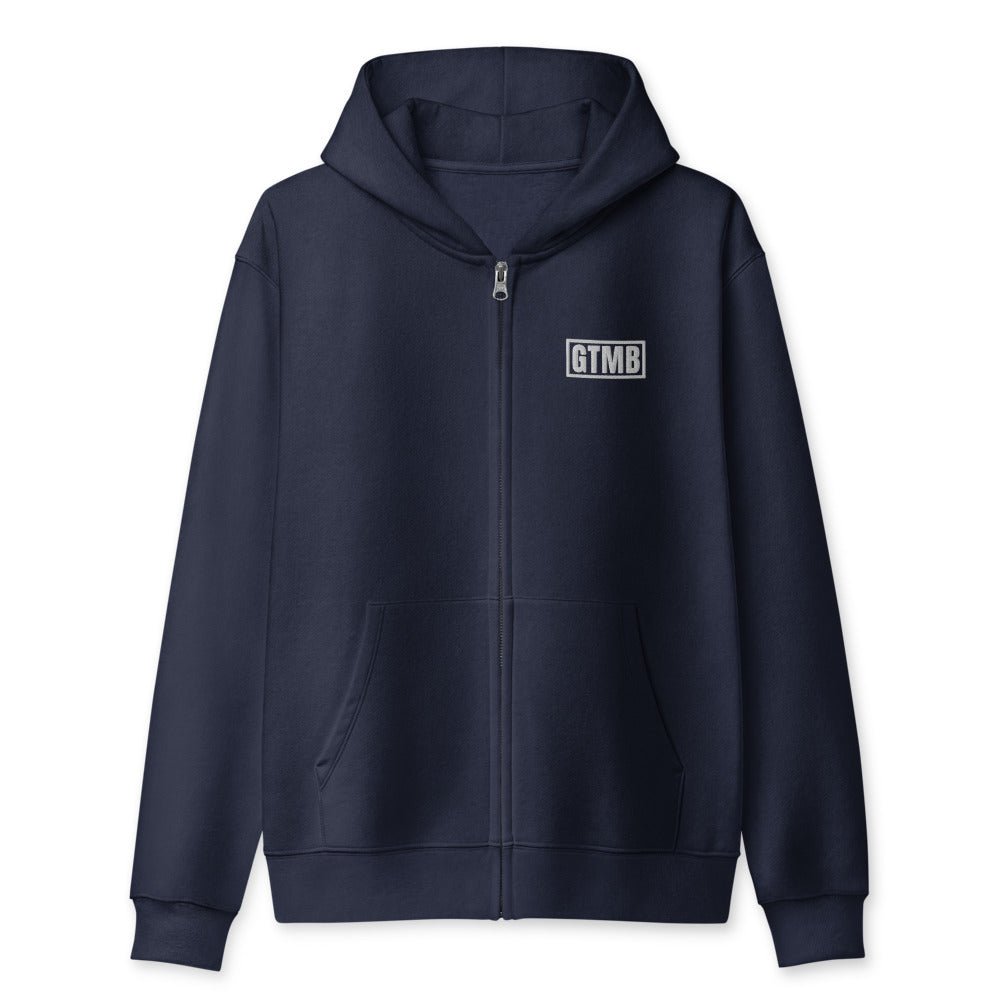 GTMB Embroidered Zip Hoodie in Navy