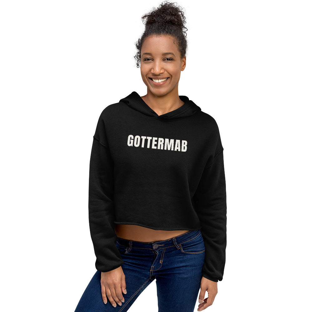 Women's Wordmark Cropped Hoodie in Black