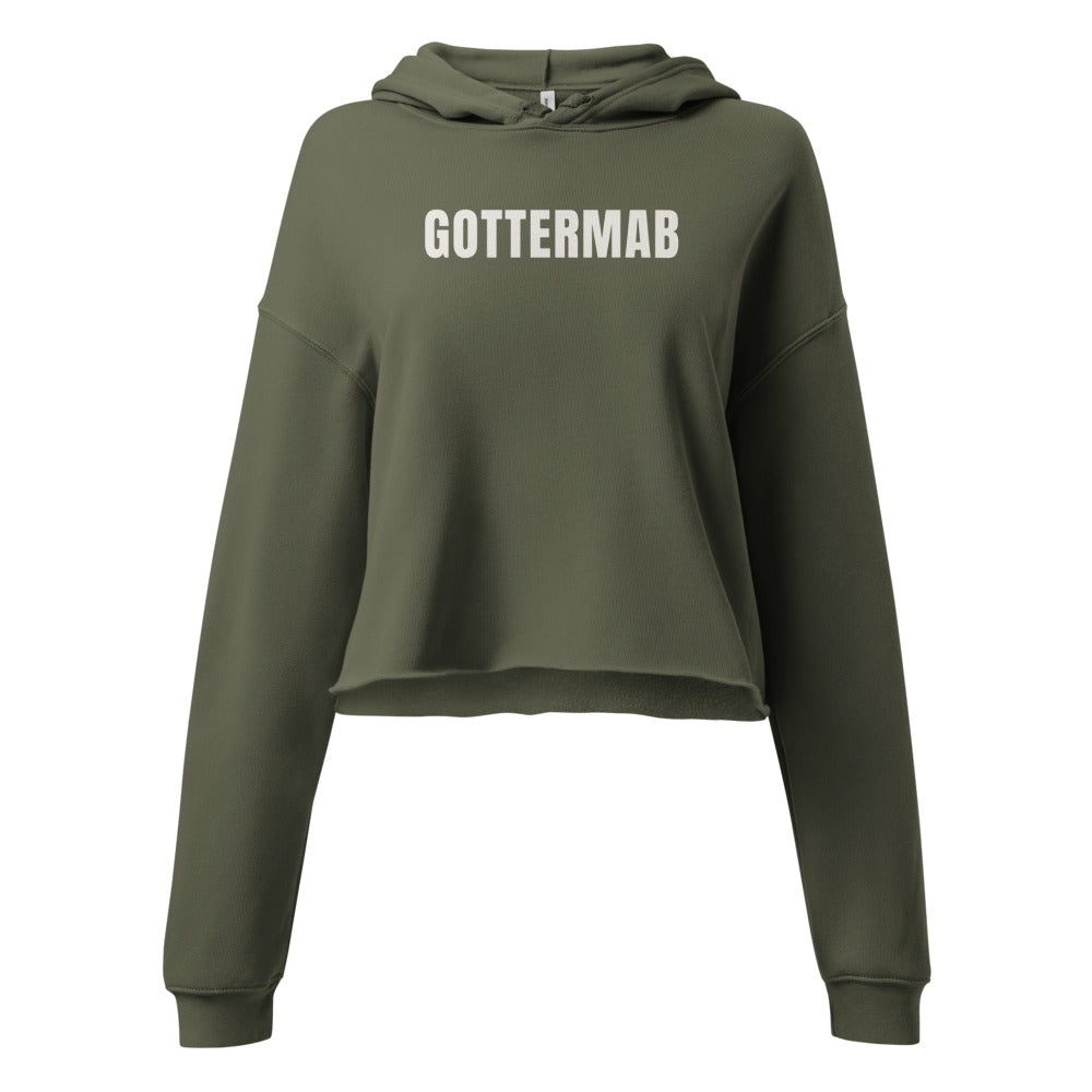 Women's Wordmark Cropped Hoodie in Military Green