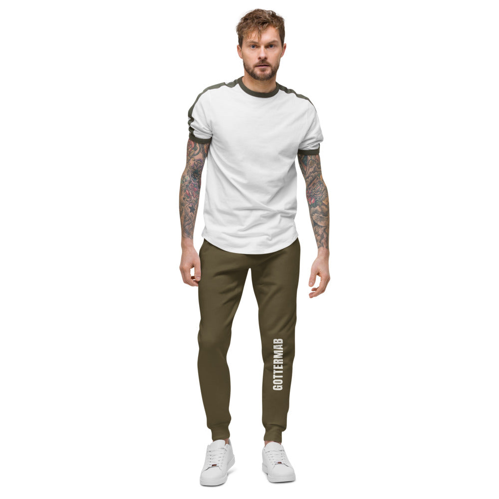 Wordmark Fleece Joggers in Military Green